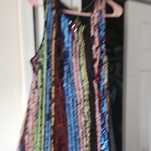 Colorful Sequin Striped Dress